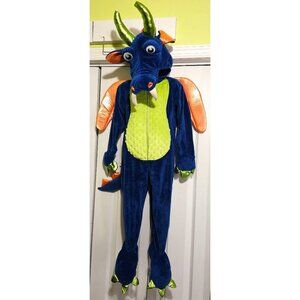 Blue Dragon Plush Toddler Costume Halloween Hoodie Union Suit Hooded Onesie 5T